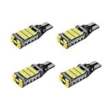 Sylvil 4 PCS LED Reverse Lights, 6500K Super Brightness 45SMD-4014 Chipsets for Turn Signal Bulb, Error Free T15 LED Brake Stop Cargo Backup Lights, Universal Car Accessories (White)