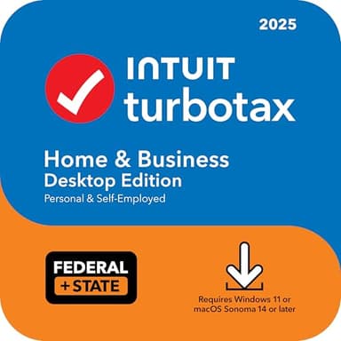 TurboTax Home & Business Desktop Edition 2025, Federal & State Tax Return [Win11/Mac14 Download]