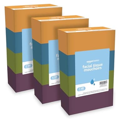 Amazon Basics Facial Tissue, 2-Ply | 1920 Count | 12 Packs of 160