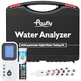 Pawfly 7 in 1 Digital Water Testing Kit, 50 Strips Hot Tub Test Kit, Digital Pool Water Tester for pH, Total Hardness, Total Chlorine, Free Chlorine, Total Alkalinity, Cyanuric Acid & Bromine