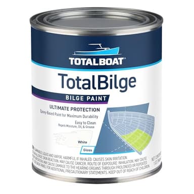 TotalBoat TotalBilge Epoxy Based Bilge Paint for Boat Bilges, Bulkheads, Engine Rooms and Locker Areas (White Quart)