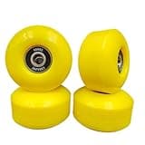 CREAJOY Skateboard Wheels, 52mm 95a, Set of 4 with Bearings (Yellow)