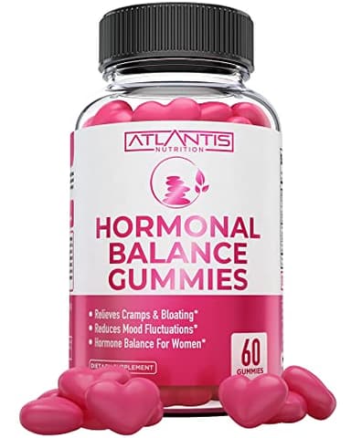 Atlantis Nutrition Hormonal Balance for Women & PMS Relief Gummies - Alleviates Cramps, Bloating, Mood Swings, Hot Flashes & Night Sweats - Cranberry, Dong Quai & Chasteberry Menstrual Cramp Relief