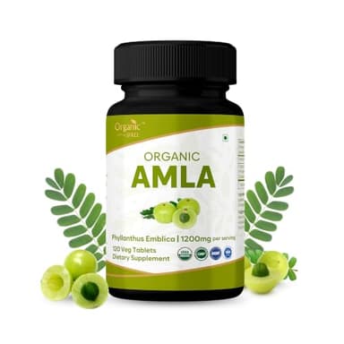 ORGANIC SPREE Amla 120 Tablets - Indian Gooseberry (Phyllanthus emblica) - 60 Days Supply - Rich in Vitamin C, Supports Immunity, Hair & Skin Wellness* | USDA Organic, GMP, HACCP Certified