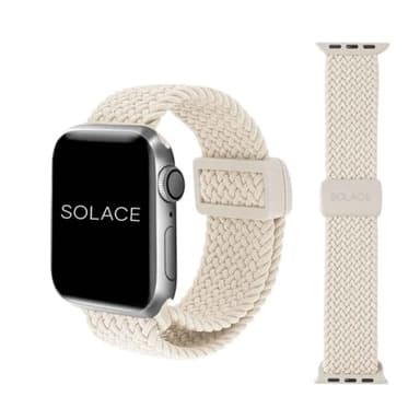 Solace Bands Imperium Adapt Wide Adjustable Nylon Braided Watch Band - Compatible with All Apple Watches - Solace Apple Watch Bands for Women & Men - Smart Watches Band Series 11-1, Ultra, SE