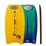 MOREY, Bodyboard MACH 12 MDS. Body Board; 42.5 inch. with Coil Leash, Lightweight & Buoyant, 1x REX Stringer (Embedded Rod). 2025 Update