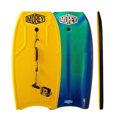 MOREY, Boogie Bodyboard MACH 12 MDS. Body Board 42.5 inch. with Coil Leash, Lightweight & Buoyant, 1x REX Stringer (Embedded Rod). 2026 Update