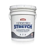Ames Maximum Stretch - Waterproof Sealant Membrane - Perfect For Roofing, Repairs, Concrete, EPDM & Wood - Liquid Rubber Sealer - Up To 650% Elastic - Made in USA, White, 4.6 Gallon (Pack of 1)