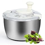 NIOSAVM 5Qt Stainless steel Salad Spinner & Vegetable Dehydrator -Quick-dry salad spinner, Manual Kitchen Tool for Lettuce, Greens Dryer Baske,fruit cleaner spinner, Vegetable water remover
