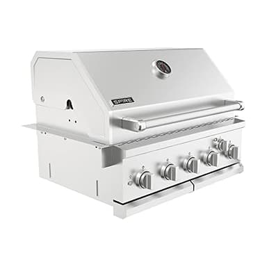 Spire Premium 5 Burner Built In Gas Grill Island Head, Stainless Steel 30 Inch Propane Grill with Rear Burner, 63,000 BTUs, 750 SQ In Racks, Dual Fuel Compatibility - 740-0788P