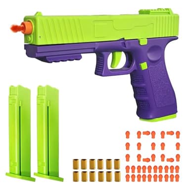 Automatic Shell Ejecting Toy Gun Pistol, Soft Bullet Toy Gun for Boys, Education Model Realistic Toy Pistol Shooting Game Toys Gifts Birthday for Boys Girls Adults