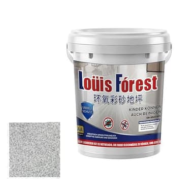 Louis Forest Epoxy Floor Paint, High-Gloss Marble Effect Waterproof Water-Based Epoxy Floor Paint,Waterproof Water-Based Epoxy Paint, Garage Floor Paint, Concrete Floor Paint (Light Gray)