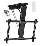 XINYAO Electric Ceiling TV Mount with Remote, Motorized Ceiling Mount TV Bracket Flip Down for 32 to 70 inch Flat Curved Screen Mount Drop Down for Flat Pitched Roof Indoor Outdoor