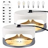 Flea Trap 2 Packs – Premium Flea Traps for Inside Your Home – Natural and Child-Friendly Flea Light Trap for Indoor with 6 Packs Natural Glue Discs Refills and LED Lightbulb