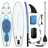 cdar Inflatable Stand Up Paddle Board, Sup Board Touring Paddle Board 350lbs Capacity Adult&Youth Paddleboards for Ocean&Lake - Camouflage Print (130'' x 30'' x 6'') Blue