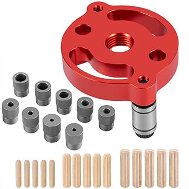 Self Centering Doweling Jig, Dowel Drill Guide 2/3/4/5/6/7/8/9/10mm Handheld Drill Guide for Straight Holes Wood Panel Hole Puncher Locator