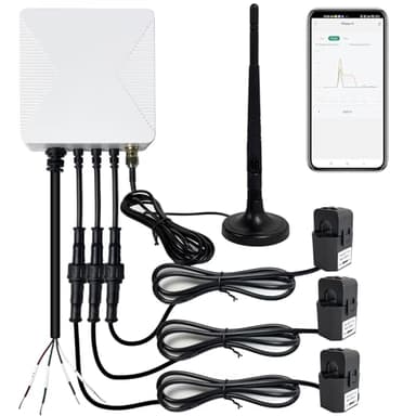 Smart WIFi Energy Monitor with 3 * 80A Clamp, Home Power Monitor Track Electricity in Real Time,WIFi Meter Solar/Net Metering, Home Energy Automation and Control