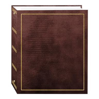 Magnetic Self-Stick 3-Ring Photo Album 100 Pages (50 Sheets), Brown