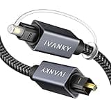 IVANKY Optical Audio Cable 10ft/3M Long Digital Audio Optical Cable for Soundbar, S/PDIF Toslink Fiber Optic Cord [Braided, Gold-Plated Connectors, CL3 Rated] for TV, Home Cinema, Xbox/PS4, Sonos