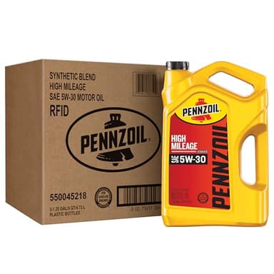 Pennzoil High Mileage 5W-30 Motor Oil, 5 Quart (3 Pack)