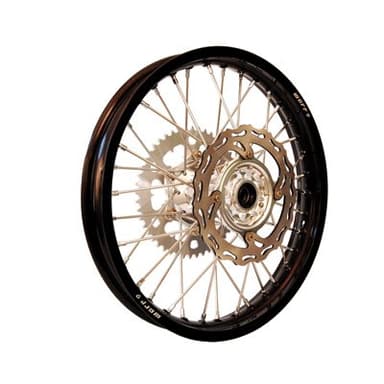 Warp 9 Complete Wheel Kit - Rear 19 x 2.15 Black Rim/Silver Hub/Silver Spokes and Nipples for Kawasaki KX450F 2006-2018