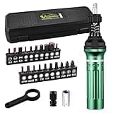 Uharbour Torque Screwdriver 10-60 in.lb, Torque Screwdriver Set with 1/4" Elastic Bit Holder, 1/4" Bit Adapter, Flat, Hex, Torx and Philips Bits, Suitable for Gunsmithing, DIY, Bicycle Maintenance