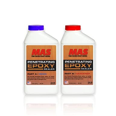 MAS Epoxies Penetrating Epoxy Resin Wood Sealer, 1.5 Pint, 2-Part for Countertops, Wood Stain, Rot Repair and Restoration