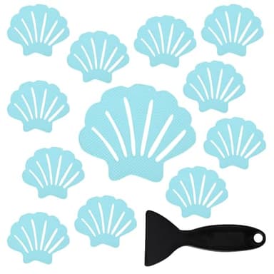 Secopad Original Bathtub Stickers Non-Slip, River-Mussel Safety Shower Treads Adhesive Appliques with Premium Scraper