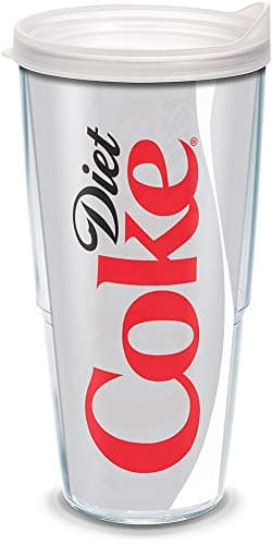 Tervis Plastic 1069599 Coca-Cola - Diet Coke Tumbler with Wrap and Frosted Lid 24oz, Clear