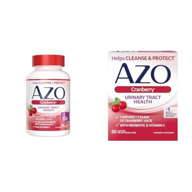 AZO Cranberry Urinary Tract Health, 100 Softgels & 50 Caplets, 1 Serving = 1 Glass Cranberry Juice, Sugar Free Pacran