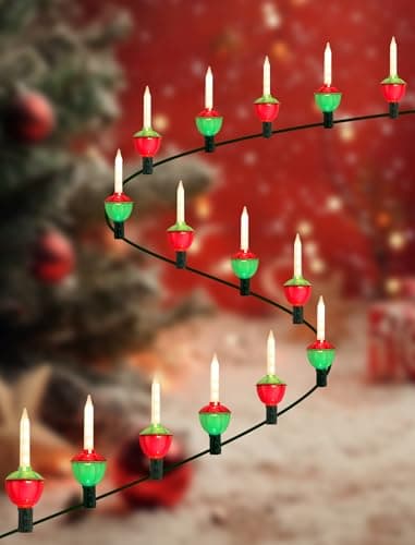 Adirxon LED Retro Christmas Bubble Lights - 15.5ft, 15-Light String with Classic Bubbling Effect, Energy Efficient & Cool-Touch Safety - Vintage Style Christmas Tree Lights for Indoor Holiday Decor