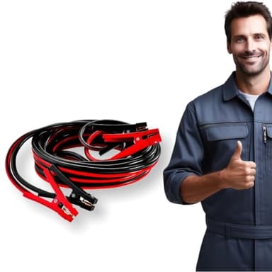 Fits Viking 30 ft., 1 Gauge Heavy Duty Jumper Cables with Storage Case - Professional Grade Extra Thick High Current Capacity to Start 10 Cylinder Engines, Copper Coated Aluminum Jaws