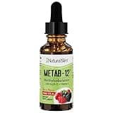 NaturalSlim Metab-12 - Liquid Vitamin B12 Sublingual Supplement 2500 mcg with Vitamin D3 Oral Drops - Methylcobalamin B12 for Metabolism & Energy Booster - Berry Flavor Gluten Free - 1 fl oz