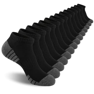 Heatuff Mens Cushioned Ankle Socks, Breathable Moisture Wicking Low Cut Casual Socks (7 Pairs)
