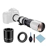 JINTU 500-1000mm f/8 Manual Telephoto Lens + T-Mount for Canon EOS Rebel SL2 SL1 T3 T3i T4i T5 T5i T6 T6i T6s T7 T7i 4000D 6D 7D 60D 70D 77D 80D 5D II/III/IV 550D 650D SLR Camera Lenses