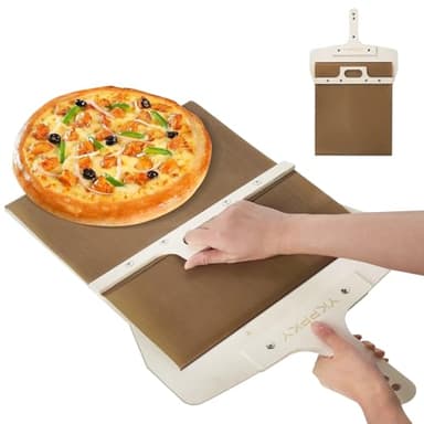 Sliding Pizza Peel - Wood Pizza Slider Smart ，Pizza Peel Slider That Transfer Pizza Perfectly，Non Stick Pizza Slider - 21.7" x 11.9"