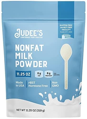 Judee's Gluten Free Non-Fat Dry Milk Powder - Versatile Baking & Cooking Powdered Milk - High-Protein, Calcium-Rich, Gluten-Free - 11.25 Oz
