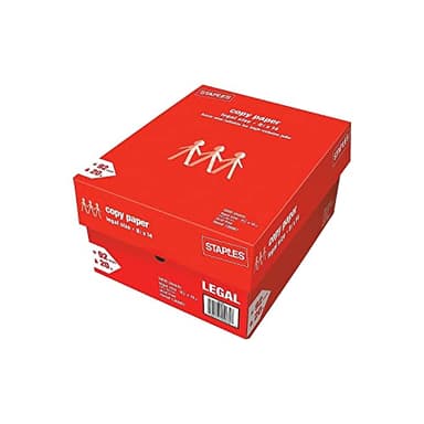 Staples 8.5-Inch x 14-Inch Copy Paper 20 lbs. 92 Brightness 500/Ream 10 Reams/Count