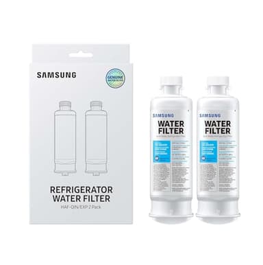 Samsung HAF-QIN-2P/EXP Genuine Refrigerator Water Filter, Reduces 99% of Harmful Contaminants for Clean, Clear Drinking Water, 6-Month Life, Easy Install, Pack of 2