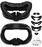 YRXVW Facial Interface & Face Pad Cushion Compatible with Meta/Oculus Quest 3 Accessories, Replacement PU Leather Foam Cushion, Anti-Sweat, Anti-Leakage Silicone Face Cover, Not Fit Quest 3S
