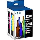 822XL Ink Cartridges Remanufactured Replacement for Epson 822 XL 822XL Ink Cartridges Combo Pack for Epson Workforce Pro WF-3820 WF-4820 WF-4830 WF-4833 WF-4834 WF-3823 Printer Ink Cartridges (4 Pack)