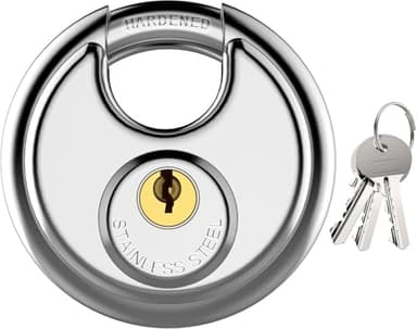 Puroma Keyed Padlock, Stainless Steel Locker Lock Heavy Duty Locks with 3 Keys, Waterproof Outdoors Gate Storage Unit Lock with 3/8 Inch Shackle for Warehouse, Gym Storage Locker (1 Pack)
