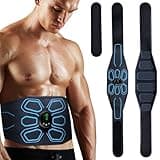 GHSAGC FDA Cleared - MHD TENS Muscle Stimulator Electronic Abs Muscle Toner Ab Machine Trainer for Abdomen Easy Abs Muscle Stimulation and Activation, Home Gym Use Black