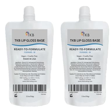 TKB Lip Gloss Base (Flexagel M) | Ready-To-Formulate| Moisturizing, High Shine, Crystal Clear, Vegan and Cruelty free| Made in USA. (11 oz (2 of 5.5 oz bag))