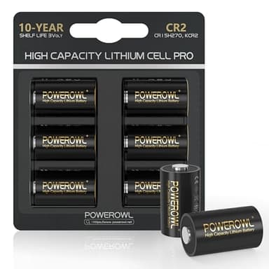 POWEROWL CR2 3V Lithium Battery, 6 Pack High Capacity CR15h270 CR 2 C2 3 Volt Batteries Cell, Long Lasting Power