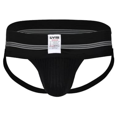 GYM Mens Old School Jockstrap (Small, Black, 1-Pack)