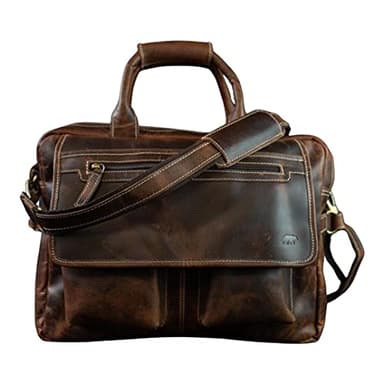 Buffalo Leather Pilot Bag (Dark Walnut)