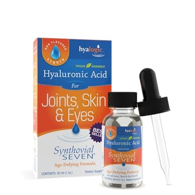 Hyalogic Synthovial Seven - Oral Hyaluronic Acid Supplement 1oz - Liquid HA Supports Skin, Eye, and Lip Hydration - Vegan, Gluten Free 1 Ounce