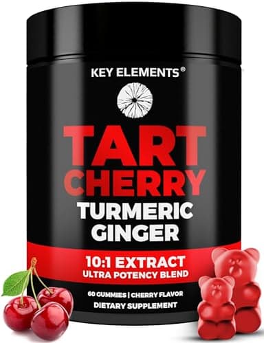 [Ultra Strength] Tart Cherry Gummies Extract with Turmeric & Ginger - Natural Tart Cherry Supplement for Uric Acid Cleanse Support & Recovery Gummies