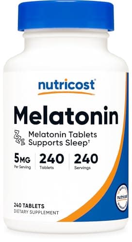 Nutricost Melatonin 5mg, 240 Tablets - 5mg Per Serving, Non-GMO, Gluten Free